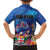 Fiji Bula Family Matching Off The Shoulder Long Sleeve Dress and Hawaiian Shirt Tropical Plants with Palm Tree and Iguana Colorful
