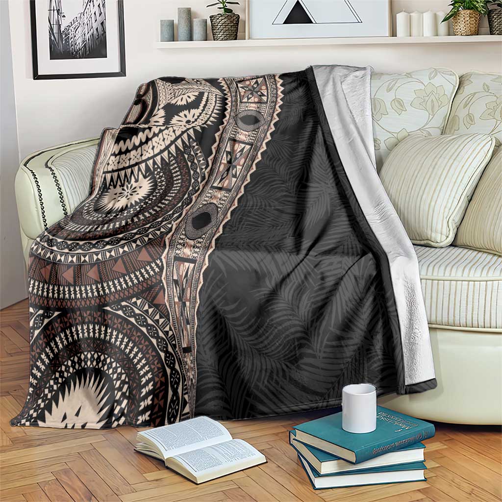 Fiji Traditional Masi Blanket Tapa Art Palm Leaves Pattern