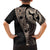 Fiji Traditional Masi Family Matching Off The Shoulder Long Sleeve Dress and Hawaiian Shirt Tapa Art Palm Leaves Pattern