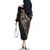 Fiji Traditional Masi Family Matching Off The Shoulder Long Sleeve Dress and Hawaiian Shirt Tapa Art Palm Leaves Pattern