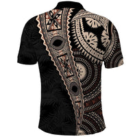 Fiji Traditional Masi Polo Shirt Tapa Art Palm Leaves Pattern