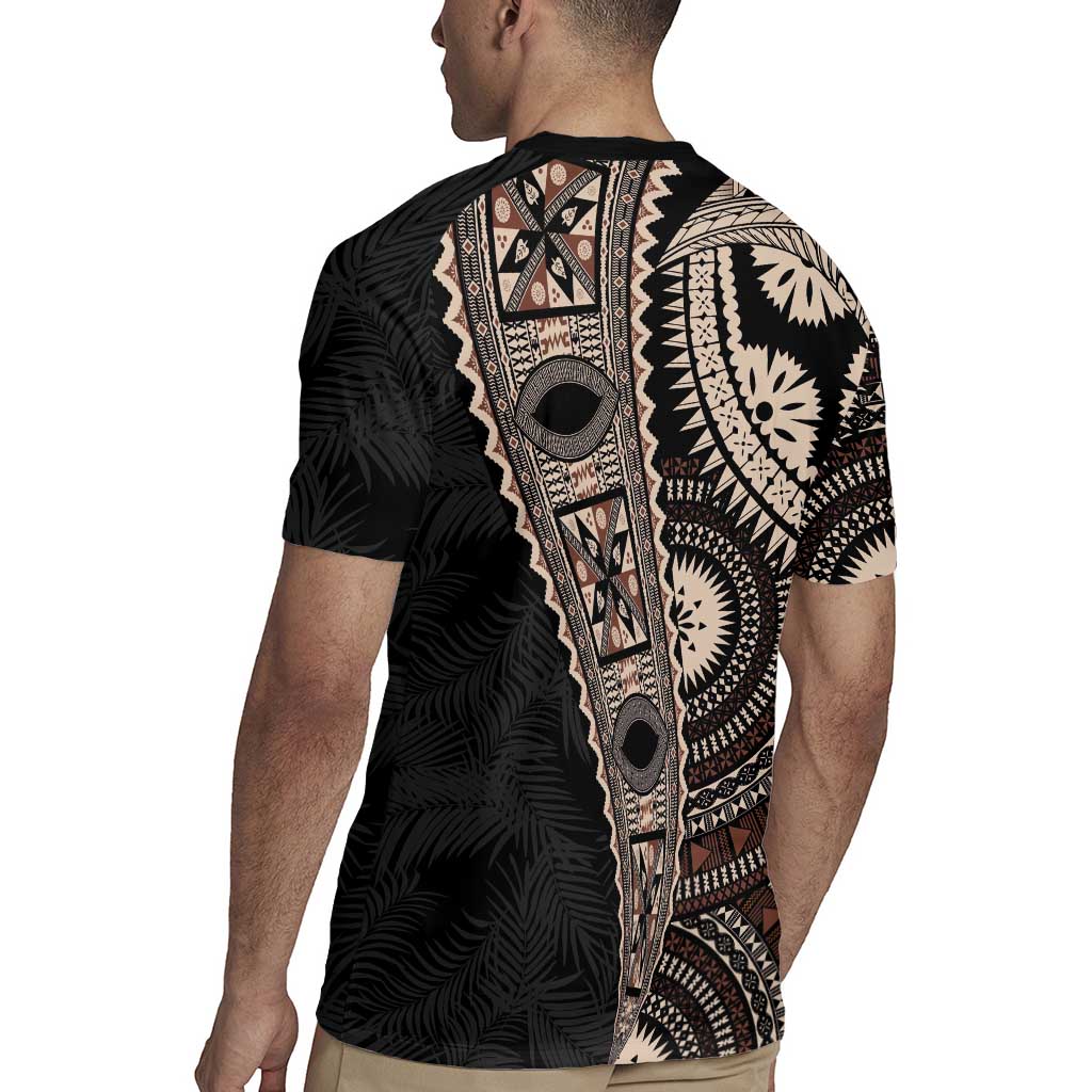 Fiji Traditional Masi Rugby Jersey Tapa Art Palm Leaves Pattern LT03 - Polynesian Pride