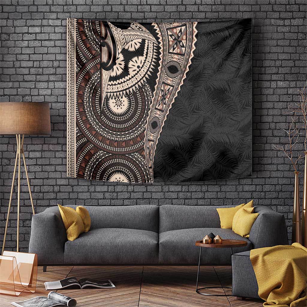Fiji Traditional Masi Tapestry Tapa Art Palm Leaves Pattern