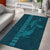 Aloha Hawaii Whale Kakau and Polynesian Tattoo Area Rug Turquoise Color