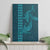 Aloha Hawaii Whale Kakau and Polynesian Tattoo Canvas Wall Art Turquoise Color