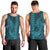 Aloha Hawaii Whale Kakau and Polynesian Tattoo Men Tank Top Turquoise Color