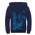 Aloha Hawaii Whale Kakau and Polynesian Tattoo Sherpa Hoodie Dark Navy Color