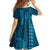 Aloha Hawaii Whale Kakau and Polynesian Tattoo Kid Short Sleeve Dress Light Blue Color