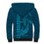 Aloha Hawaii Whale Kakau and Polynesian Tattoo Sherpa Hoodie Light Blue Color