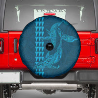 Aloha Hawaii Whale Kakau and Polynesian Tattoo Spare Tire Cover Light Blue Color