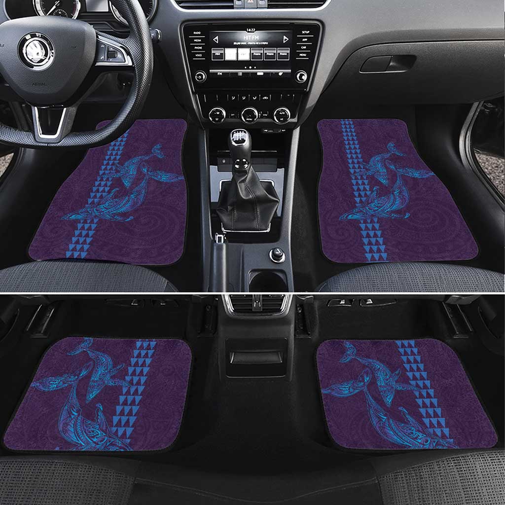 Aloha Hawaii Whale Kakau and Polynesian Tattoo Car Mats Purple Color