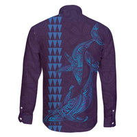 Aloha Hawaii Whale Kakau and Polynesian Tattoo Family Matching Mermaid Dress and Hawaiian Shirt Purple Color LT03 - Polynesian Pride