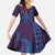 Aloha Hawaii Whale Kakau and Polynesian Tattoo Kid Short Sleeve Dress Purple Color
