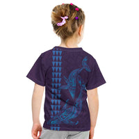 Aloha Hawaii Whale Kakau and Polynesian Tattoo Kid T Shirt Purple Color LT03 - Polynesian Pride