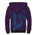 Aloha Hawaii Whale Kakau and Polynesian Tattoo Sherpa Hoodie Purple Color