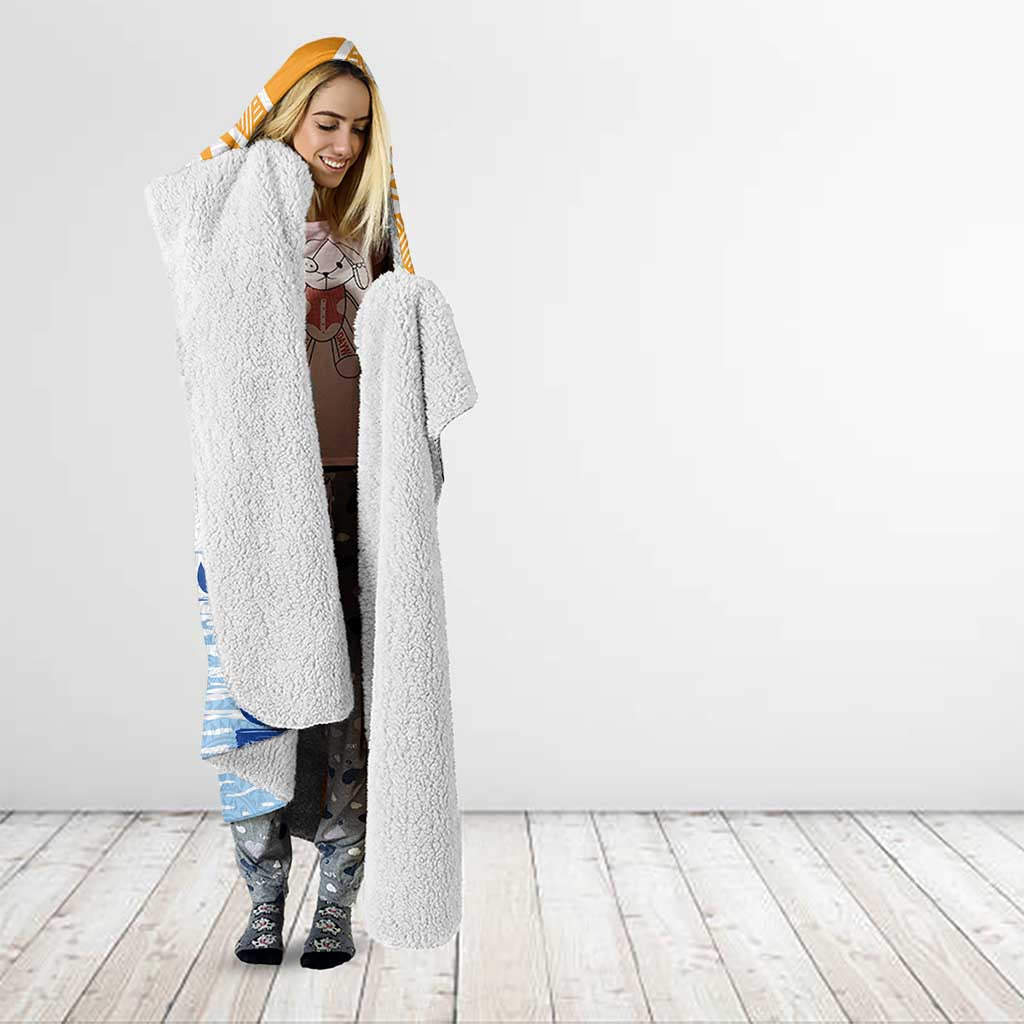 Personalised Hawaiki Nui Va'a French Polynesian Pattern Hooded Blanket White Color LT03 - Polynesian Pride