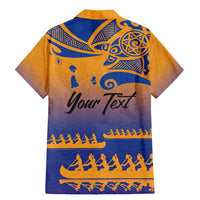 Personalised Hawaiki Nui Va'a French Polynesian Pattern Family Matching Mermaid Dress and Hawaiian Shirt Sunset Color LT03 - Polynesian Pride
