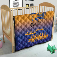 Personalised Hawaiki Nui Va'a French Polynesian Pattern Quilt Sunset Color LT03 - Polynesian Pride