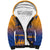 Personalised Hawaiki Nui Va'a French Polynesian Pattern Sherpa Hoodie Sunset Color