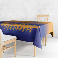 Personalised Hawaiki Nui Va'a French Polynesian Pattern Tablecloth Sunset Color