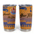 Personalised Hawaiki Nui Va'a French Polynesian Pattern Tumbler Cup Sunset Color