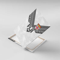 Rugby Fiji Canvas Wall Art Fijian Masi Tribal Sporty Style White Color - Polynesian Pride