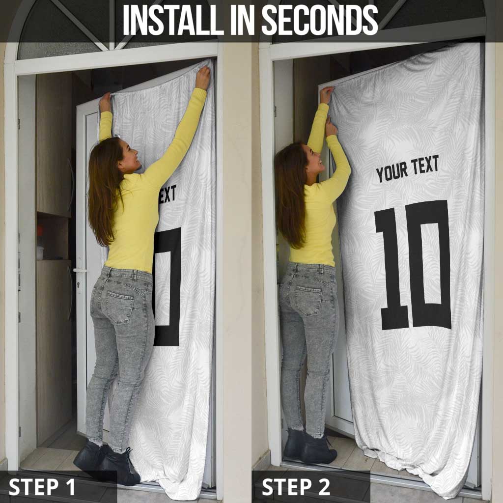 Custom Rugby Fiji Door Cover Fijian Masi Tribal Sporty Style White Color - Polynesian Pride