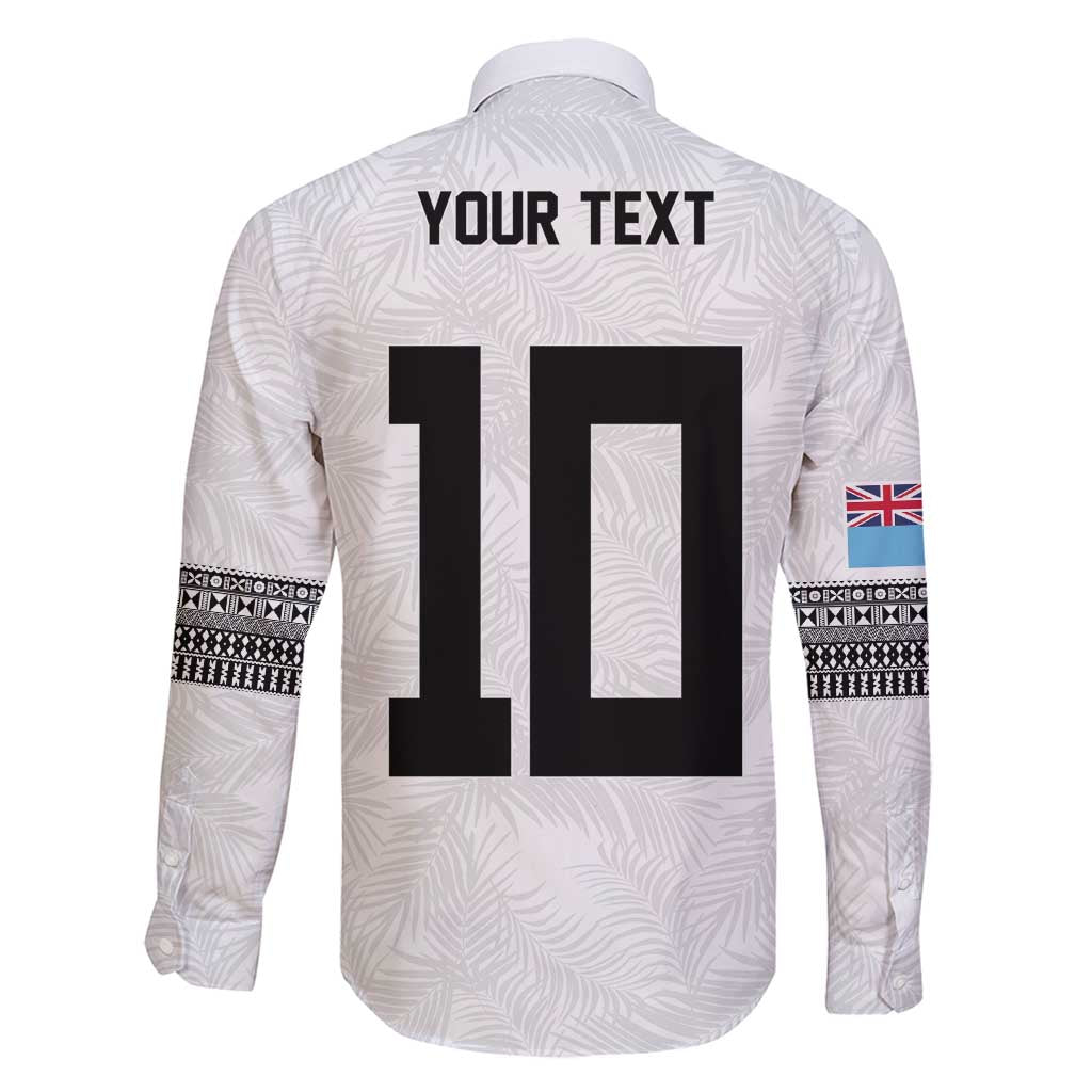 Custom Rugby Fiji Family Matching Off Shoulder Maxi Dress and Hawaiian Shirt Fijian Masi Tribal Sporty Style White Color - Polynesian Pride