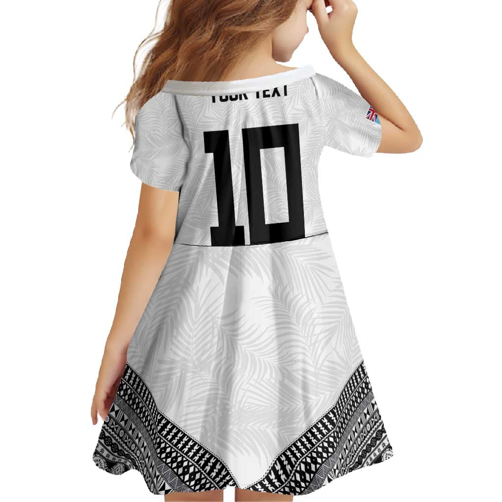 Custom Rugby Fiji Family Matching Summer Maxi Dress and Hawaiian Shirt Fijian Masi Tribal Sporty Style White Color - Polynesian Pride