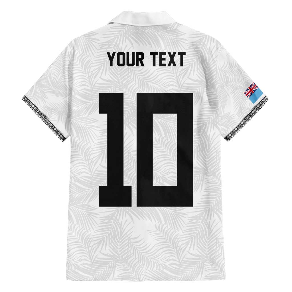 Custom Rugby Fiji Family Matching Summer Maxi Dress and Hawaiian Shirt Fijian Masi Tribal Sporty Style White Color - Polynesian Pride