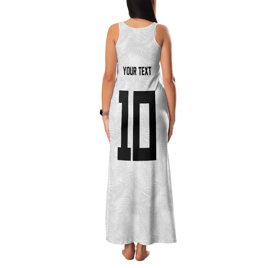 Custom Rugby Fiji Family Matching Tank Maxi Dress and Hawaiian Shirt Fijian Masi Tribal Sporty Style White Color - Polynesian Pride