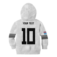 Custom Rugby Fiji Kid Hoodie Fijian Masi Tribal Sporty Style White Color - Polynesian Pride