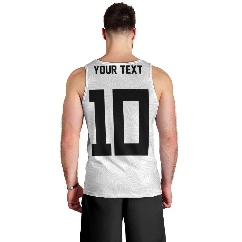 Custom Rugby Fiji Men Tank Top Fijian Masi Tribal Sporty Style White Color - Polynesian Pride