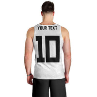 Custom Rugby Fiji Men Tank Top Fijian Masi Tribal Sporty Style White Color - Polynesian Pride