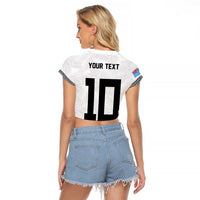 Custom Rugby Fiji Raglan Cropped T Shirt Fijian Masi Tribal Sporty Style White Color - Polynesian Pride