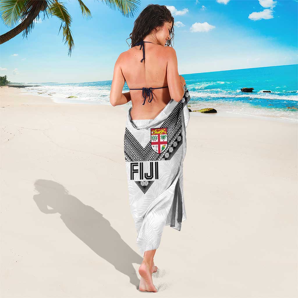 Rugby Fiji Sarong Fijian Masi Tribal Sporty Style White Color - Polynesian Pride