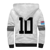 Custom Rugby Fiji Sherpa Hoodie Fijian Masi Tribal Sporty Style White Color LT03 - Polynesian Pride