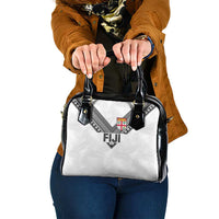 Rugby Fiji Shoulder Handbag Fijian Masi Tribal Sporty Style White Color - Polynesian Pride