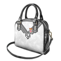 Rugby Fiji Shoulder Handbag Fijian Masi Tribal Sporty Style White Color - Polynesian Pride