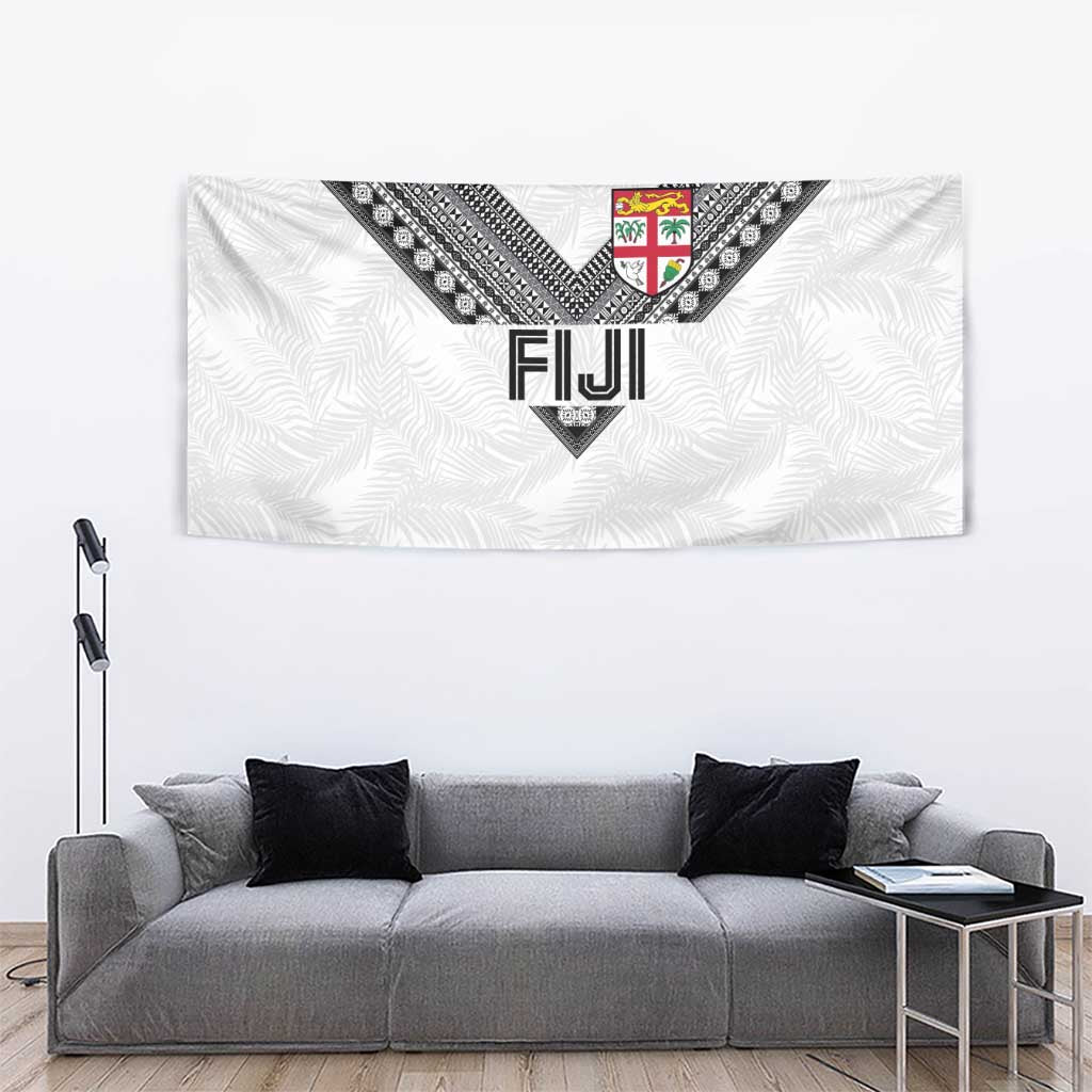 Rugby Fiji Tapestry Fijian Masi Tribal Sporty Style White Color - Polynesian Pride