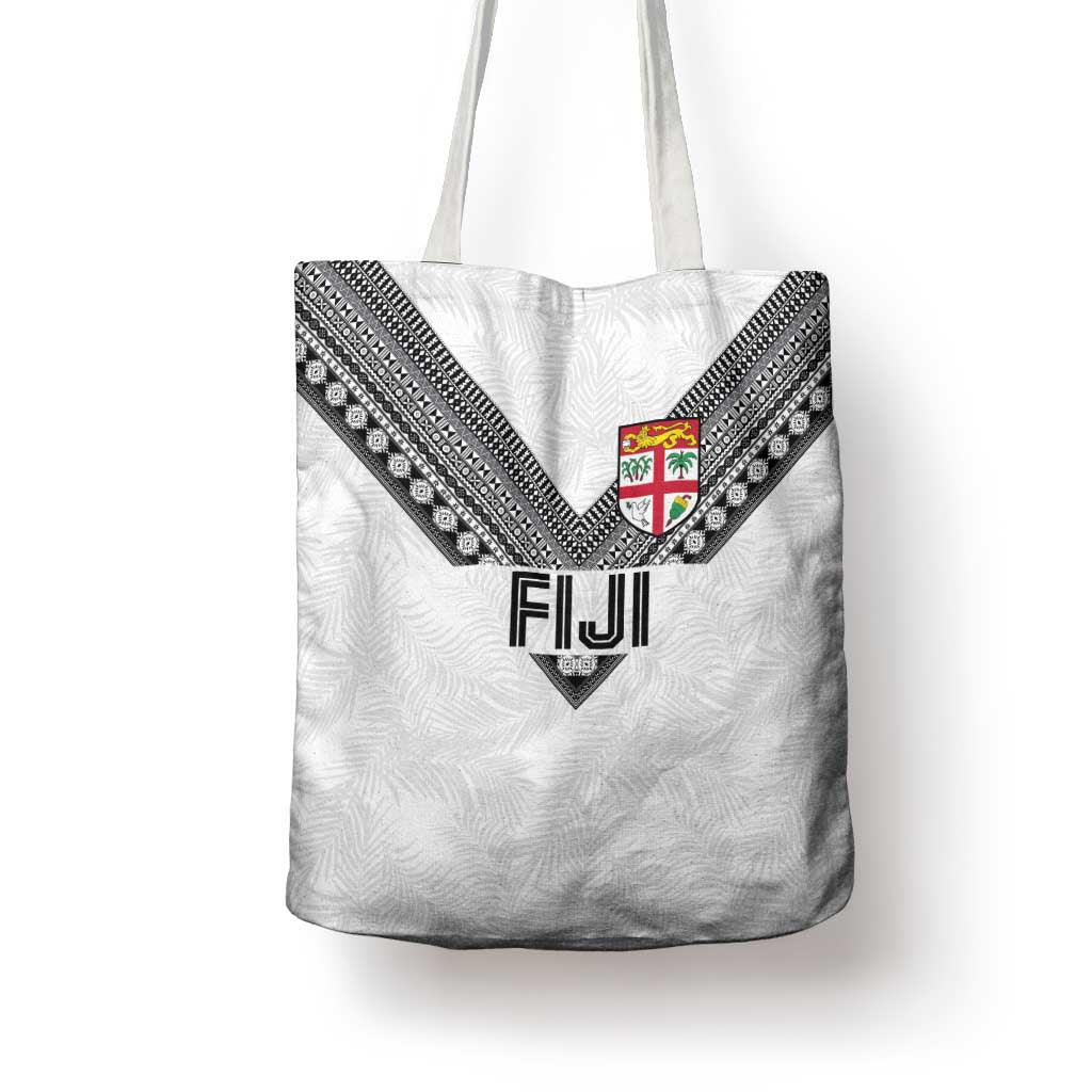 Rugby Fiji Tote Bag Fijian Masi Tribal Sporty Style White Color - Polynesian Pride