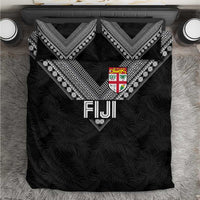 Rugby Fiji Bedding Set Fijian Masi Tribal Sporty Style Black Color - Polynesian Pride