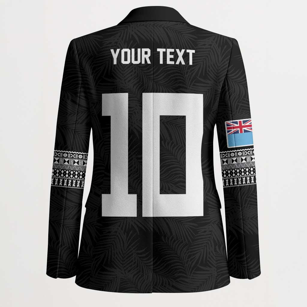 Custom Rugby Fiji Blazer Fijian Masi Tribal Sporty Style Black Color LT03 - Polynesian Pride