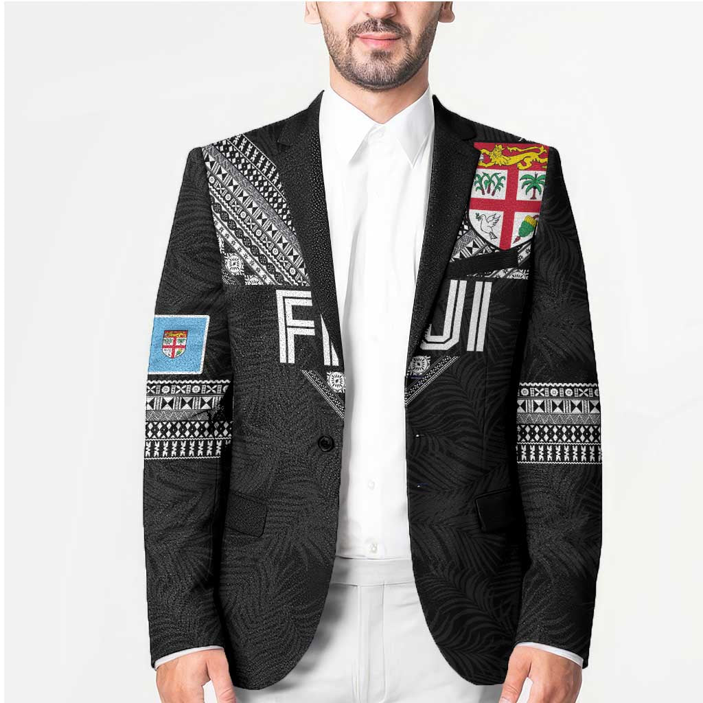 Custom Rugby Fiji Blazer Fijian Masi Tribal Sporty Style Black Color LT03 - Polynesian Pride