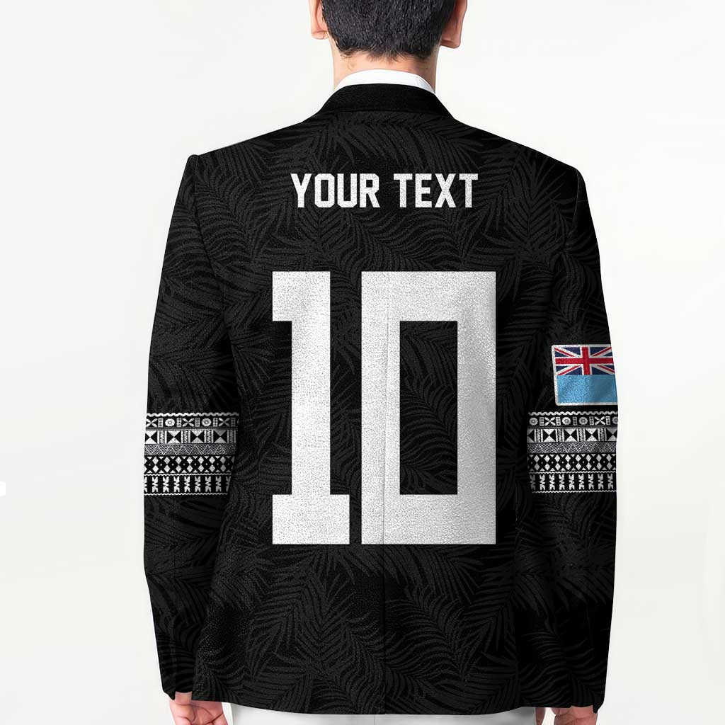 Custom Rugby Fiji Blazer Fijian Masi Tribal Sporty Style Black Color LT03 - Polynesian Pride