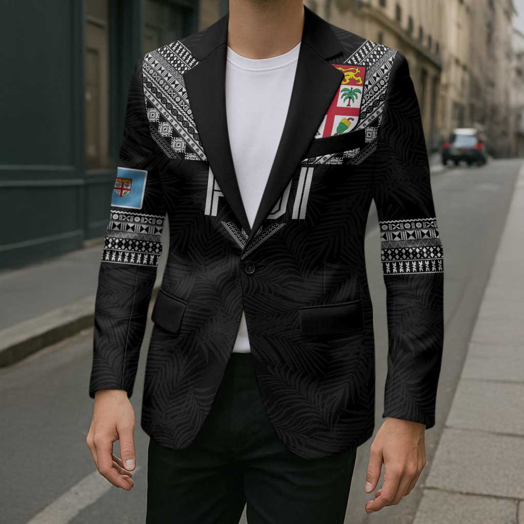 Custom Rugby Fiji Blazer Fijian Masi Tribal Sporty Style Black Color LT03 - Polynesian Pride