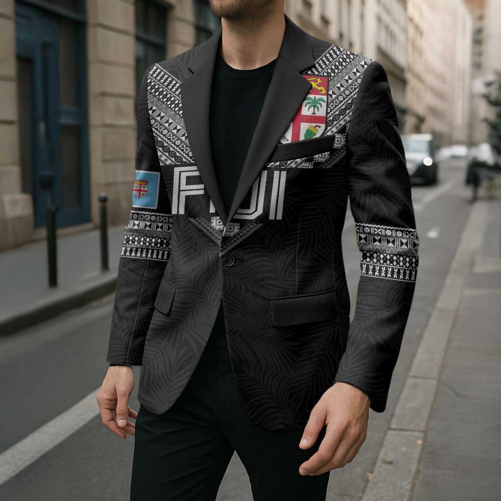 Custom Rugby Fiji Blazer Fijian Masi Tribal Sporty Style Black Color LT03 - Polynesian Pride