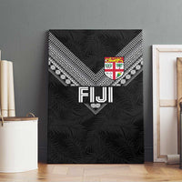 Rugby Fiji Canvas Wall Art Fijian Masi Tribal Sporty Style Black Color - Polynesian Pride