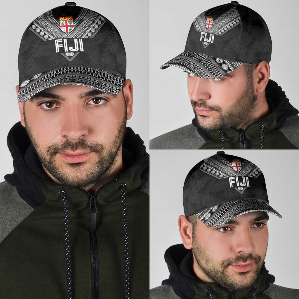 Rugby Fiji Classic Cap Fijian Masi Tribal Sporty Style Black Color - Polynesian Pride
