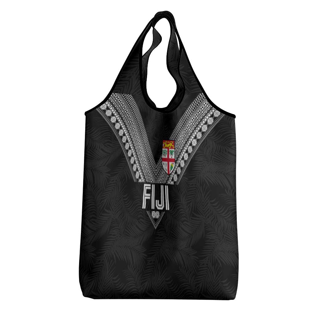 Rugby Fiji Grocery Bag Fijian Masi Tribal Sporty Style Black Color - Polynesian Pride